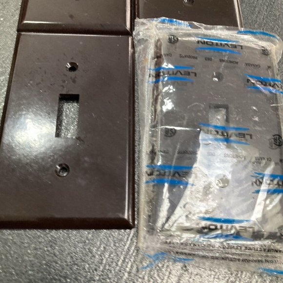 Vintage Leviton Light Switch Plate Wall Cover Brown Plates 1 New No Screws - Picture 3 of 6